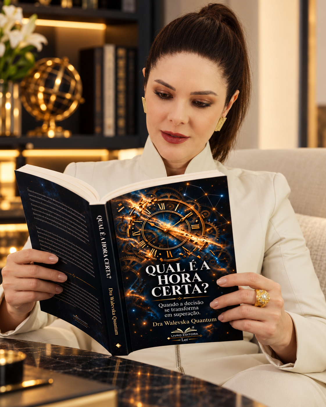 Dra. Walevska Quantum apresentando o livro Qual é a Hora Certa? — Quando a decisão se transforma em superação